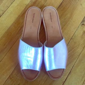 Rachel Comey pink and brown leather  sandal